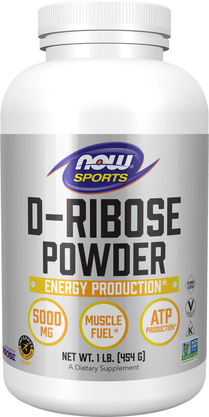 NOW Sports, D-Ribose Powder 5,000 mg, Energy Production*, 1 lb