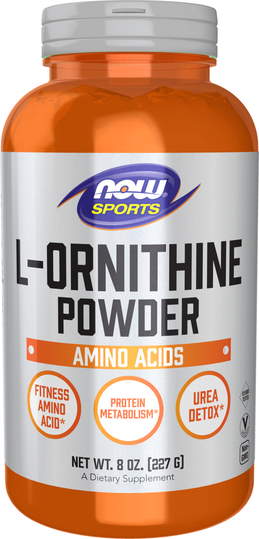 NOW Sports, L- Ornithine Powder, Protein Metabolism* and Urea Detox*, 8 oz