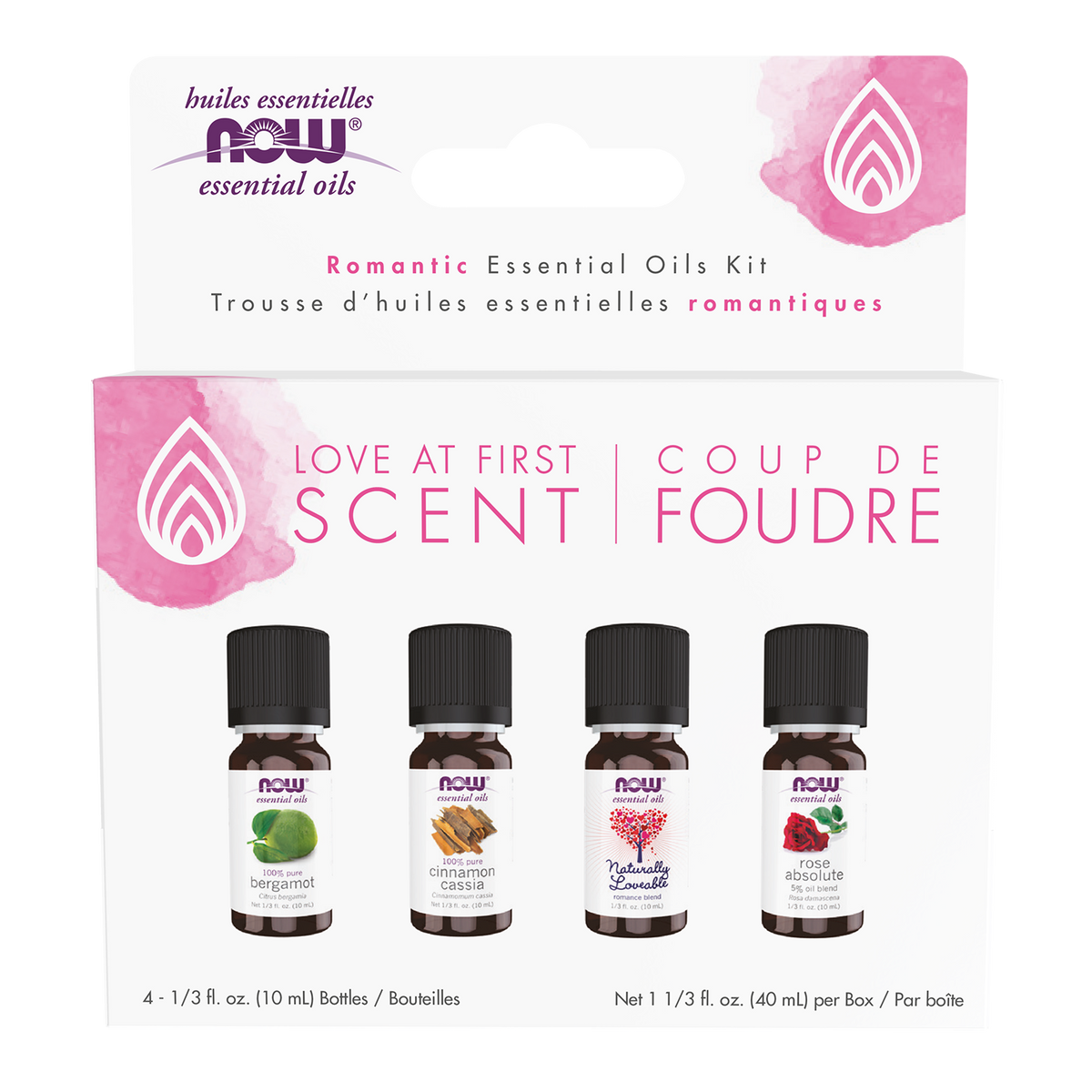 NOW Essential Oils, Love at First Scent Romantic Aromatherapy Kit, 4x 10mL