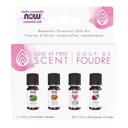 NOW Essential Oils, Love at First Scent Romantic Aromatherapy Kit, 4x 10mL