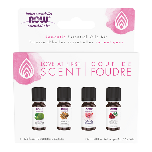 NOW Essential Oils, Love at First Scent Romantic Aromatherapy Kit, 4x 10mL