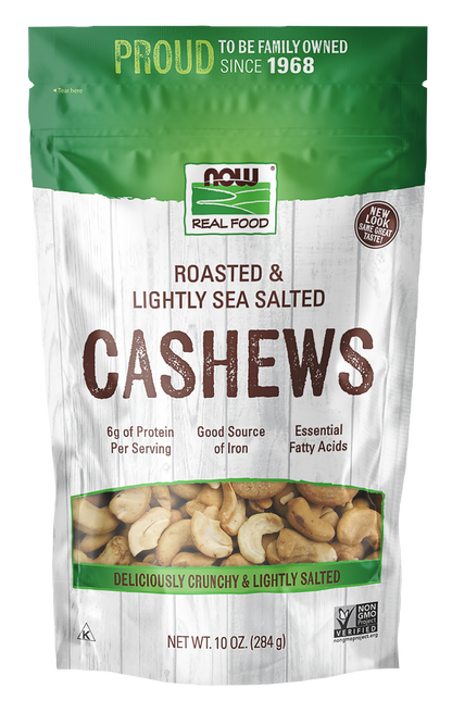 NOW Foods, Cashews, Roasted, Salted, Rich Buttery Flavor, 10 oz