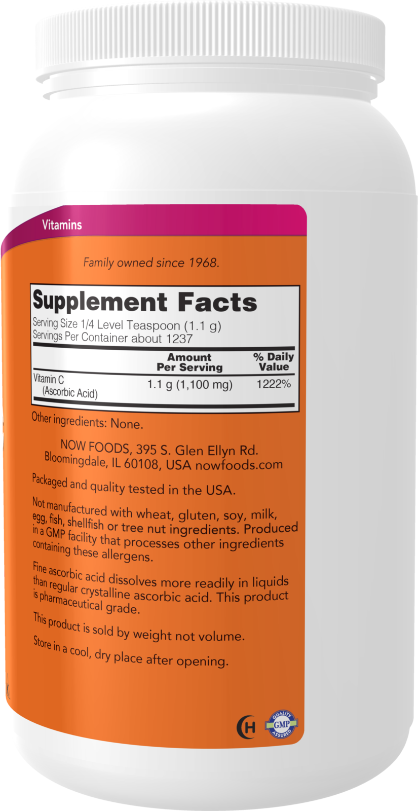 NOW Supplements, Vitamin C Crystals (Ascorbic Acid), 3 lbs