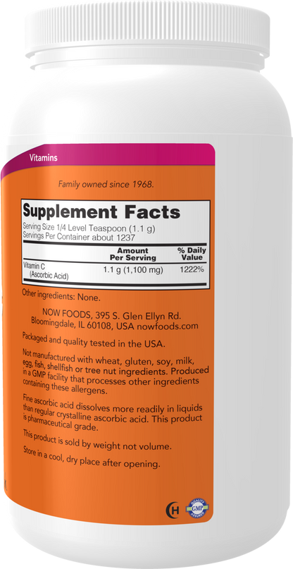 NOW Supplements, Vitamin C Crystals (Ascorbic Acid), 3 lbs