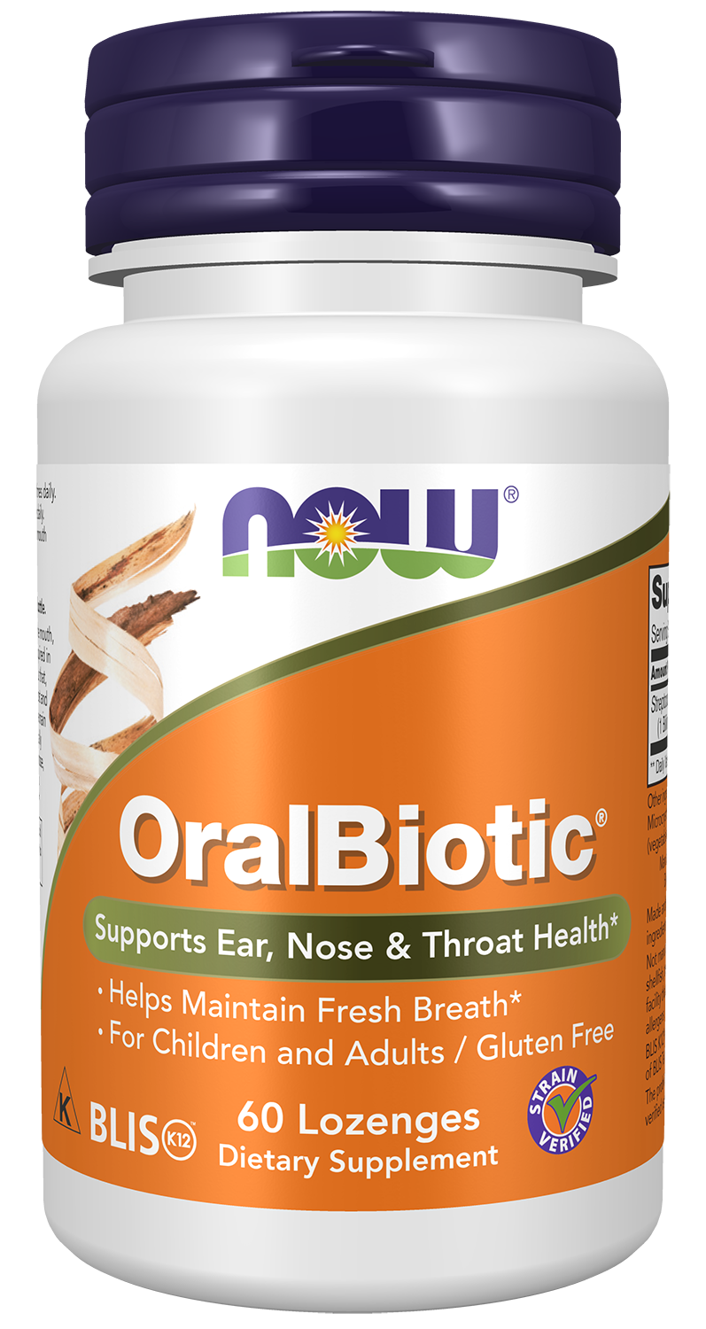 NOW Supplements, OralBiotic™, Adults, Kids, Strain Verified, 60 Lozenges
