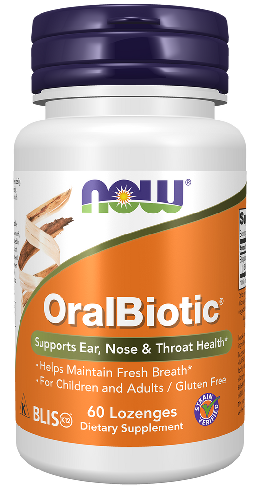 NOW Supplements, OralBiotic™, Adults, Kids, Strain Verified, 60 Lozenges