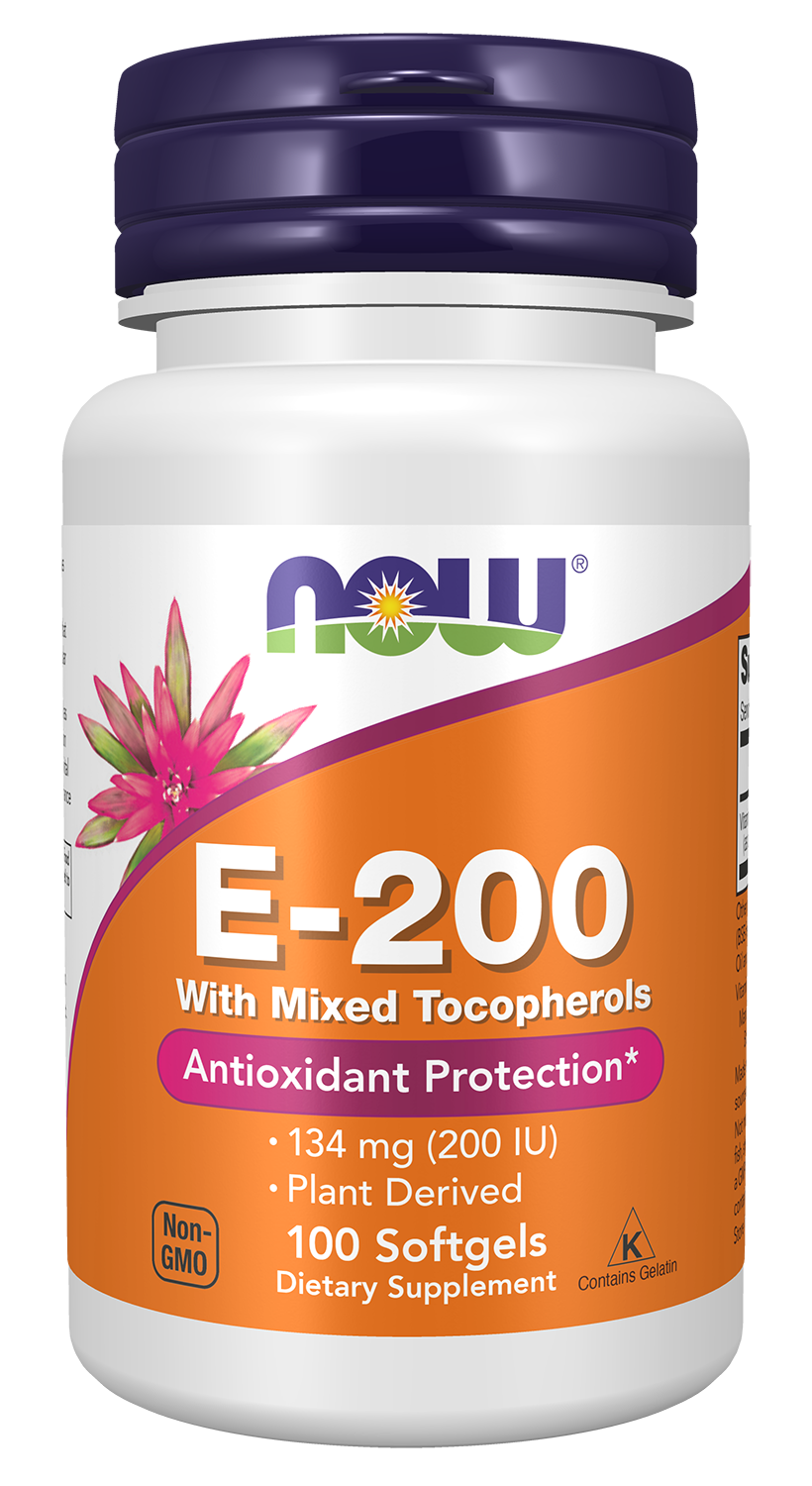 NOW Supplements, Vitamin E-200 IU Mixed Tocopherols, 100 Softgels