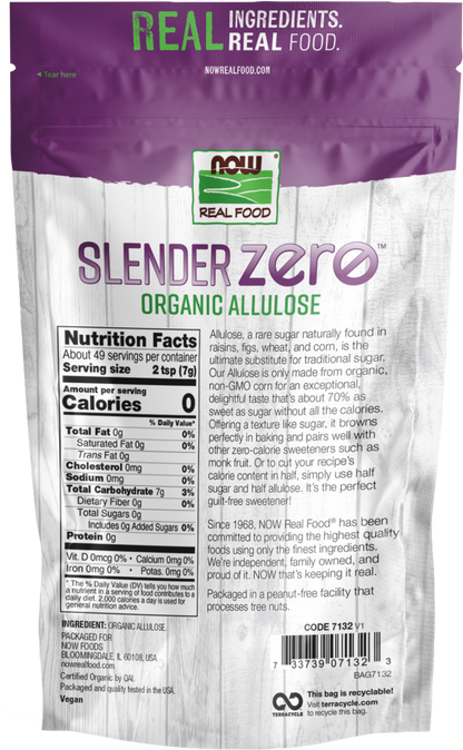 NOW Foods, Slender Zero, Organic Allulose, Zero-Calorie, 12 oz