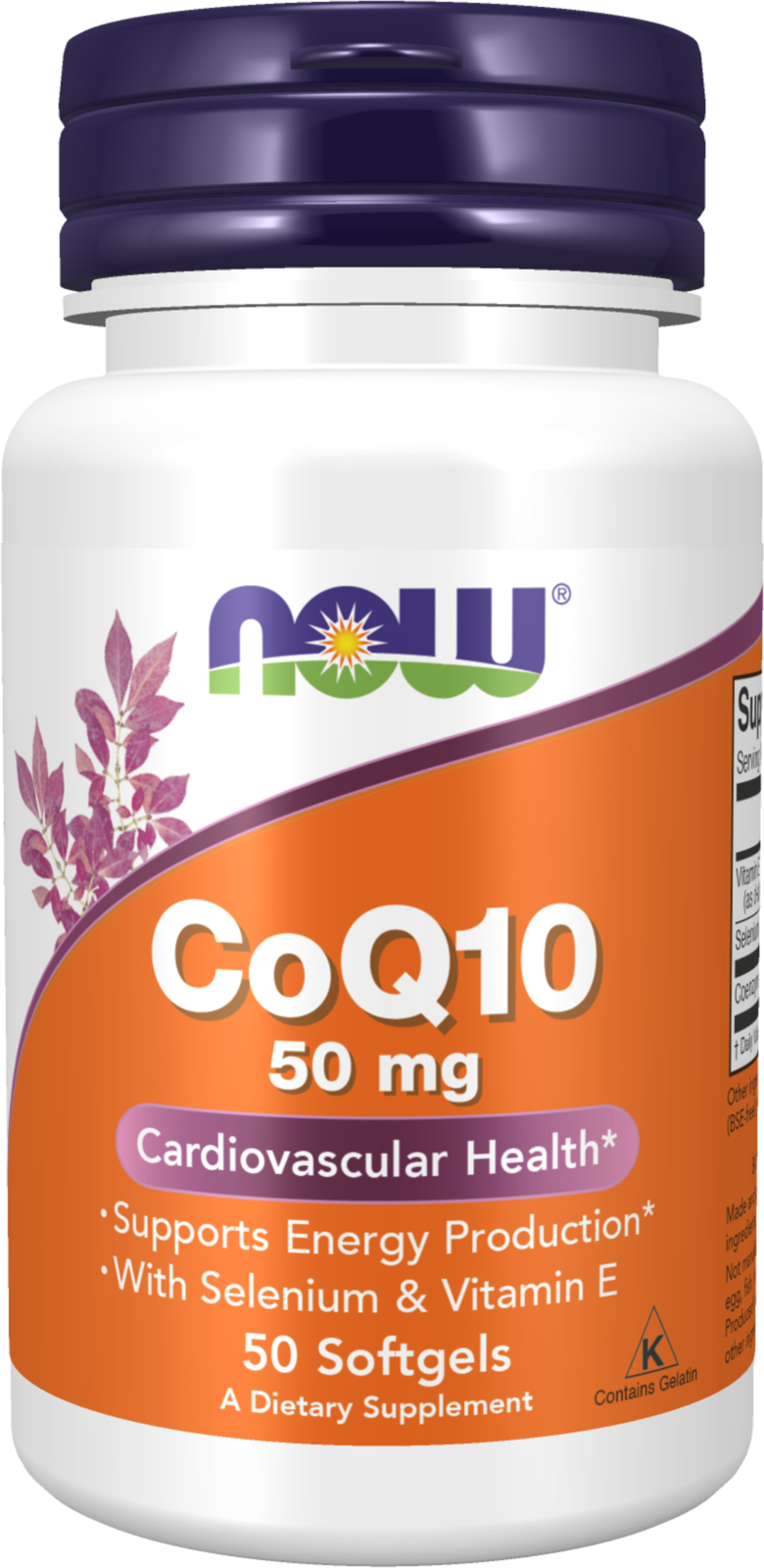 NOW Supplements, CoQ10 50 mg, with Selenium and Vit E, 50 Softgels