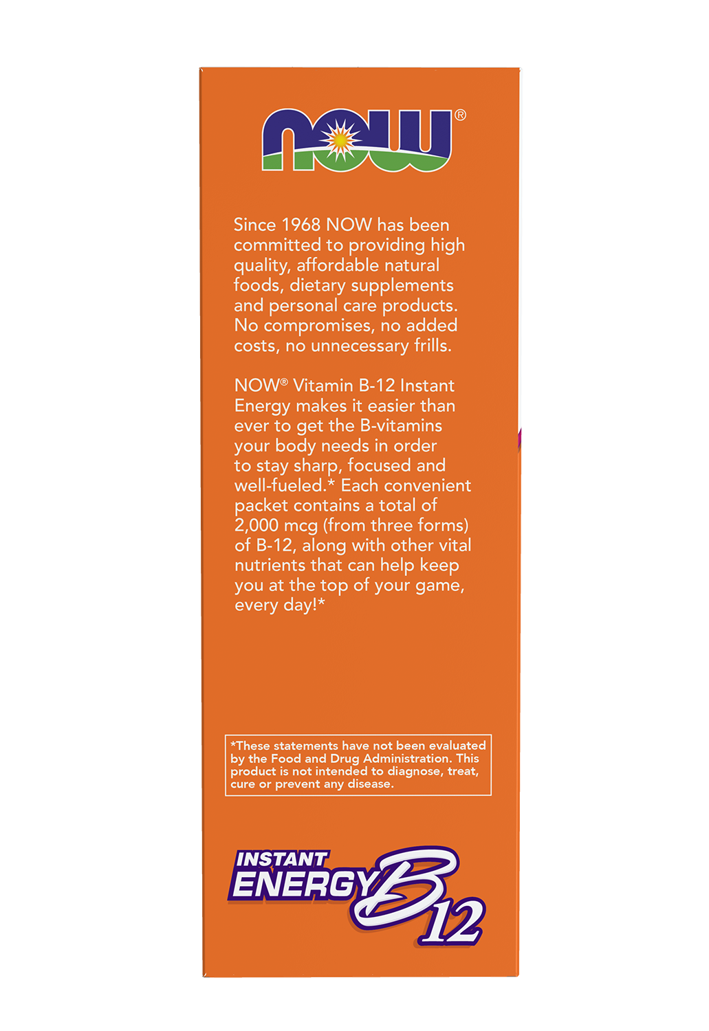 NOW Supplements, Instant Energy B-12 (2,000 mcg per packet), 75 Packets
