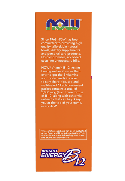 NOW Supplements, Instant Energy B-12 (2,000 mcg per packet), 75 Packets