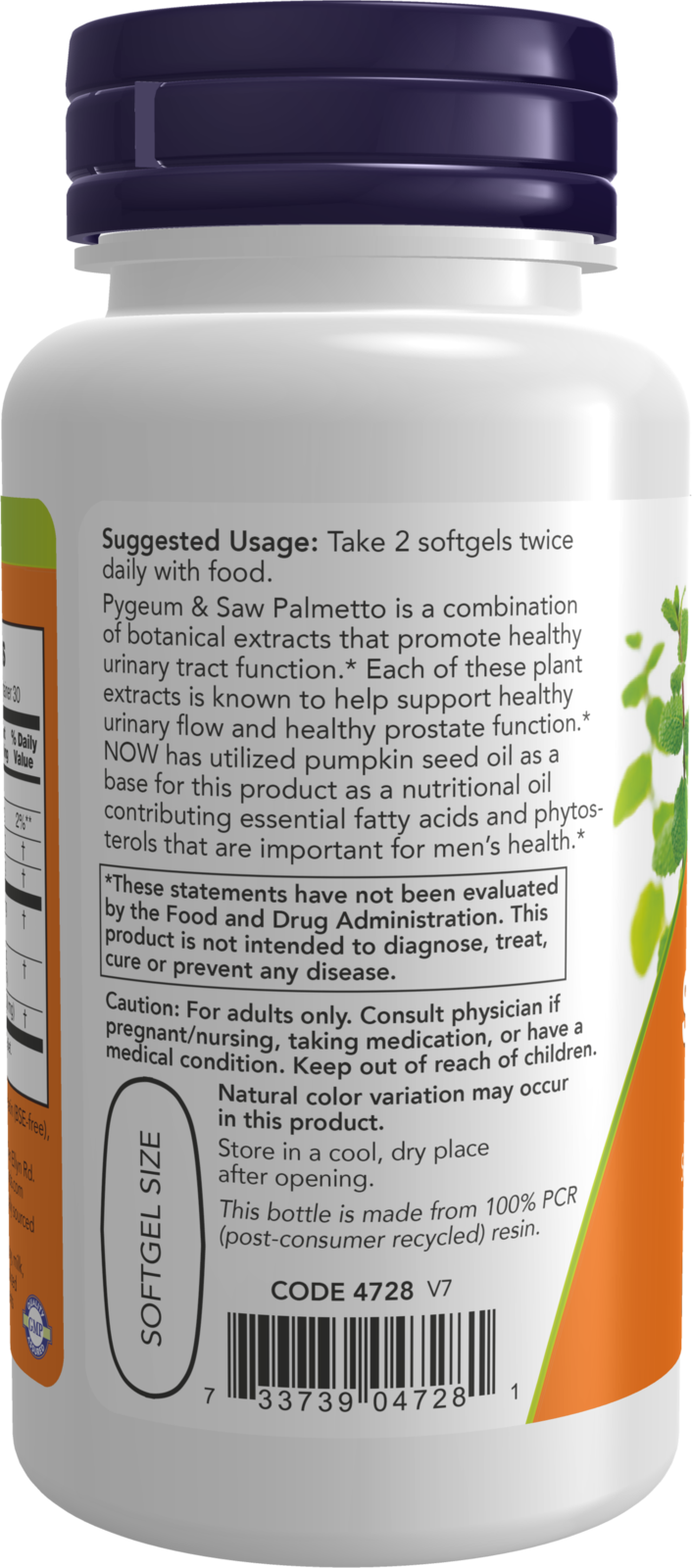 NOW Supplements, Pygeum & Saw Palmetto with Pumpkin Seed Oil, 60 Softgels