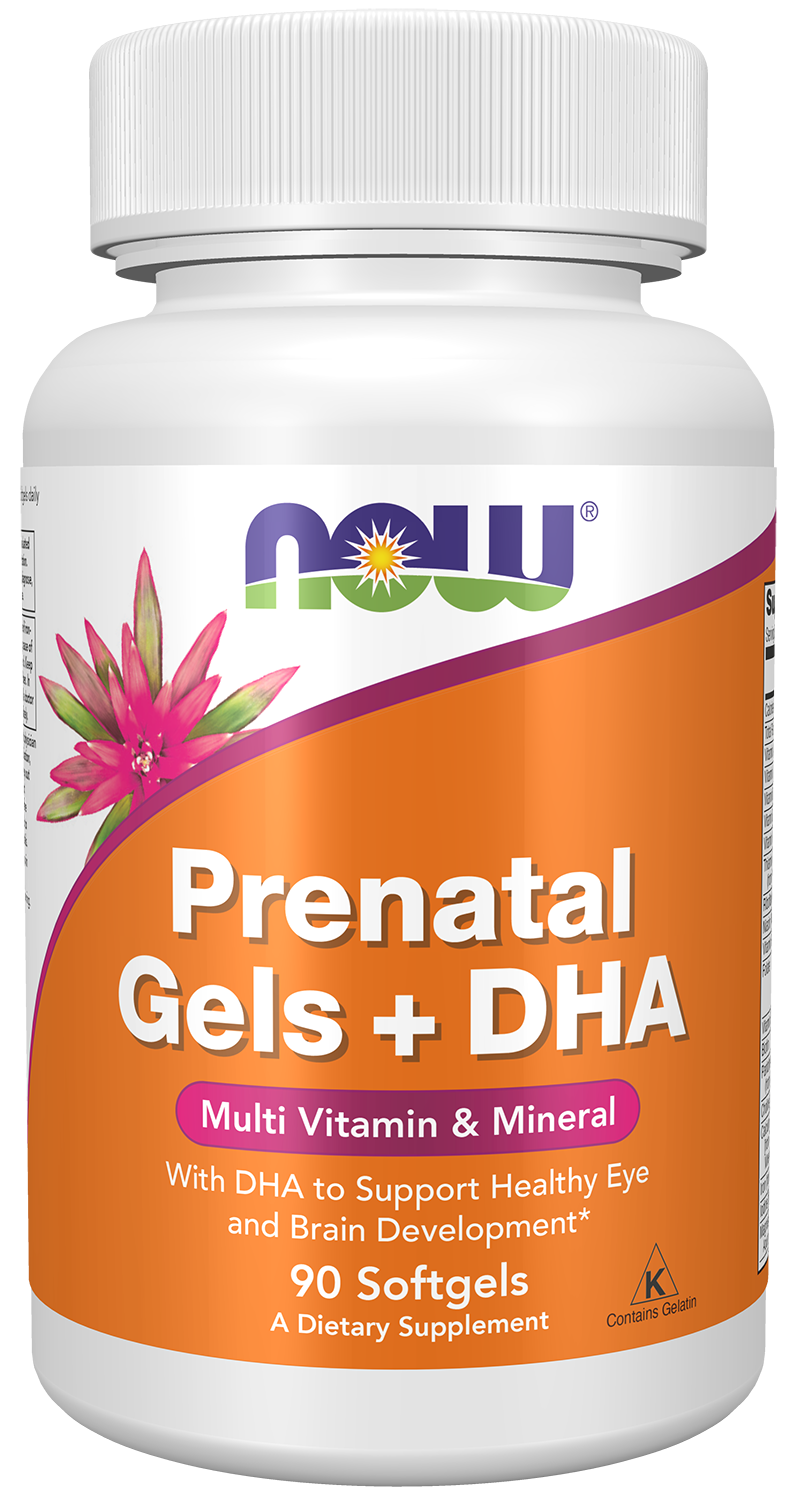 NOW Supplements, Prenatal Gels + DHA with 250 mg DHA, 90 Softgels