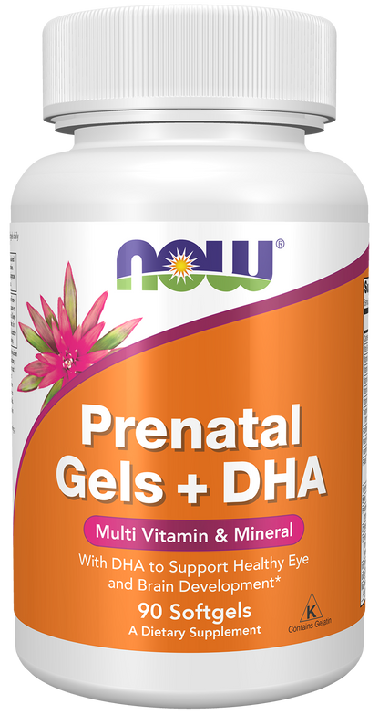 NOW Supplements, Prenatal Gels + DHA with 250 mg DHA, 90 Softgels