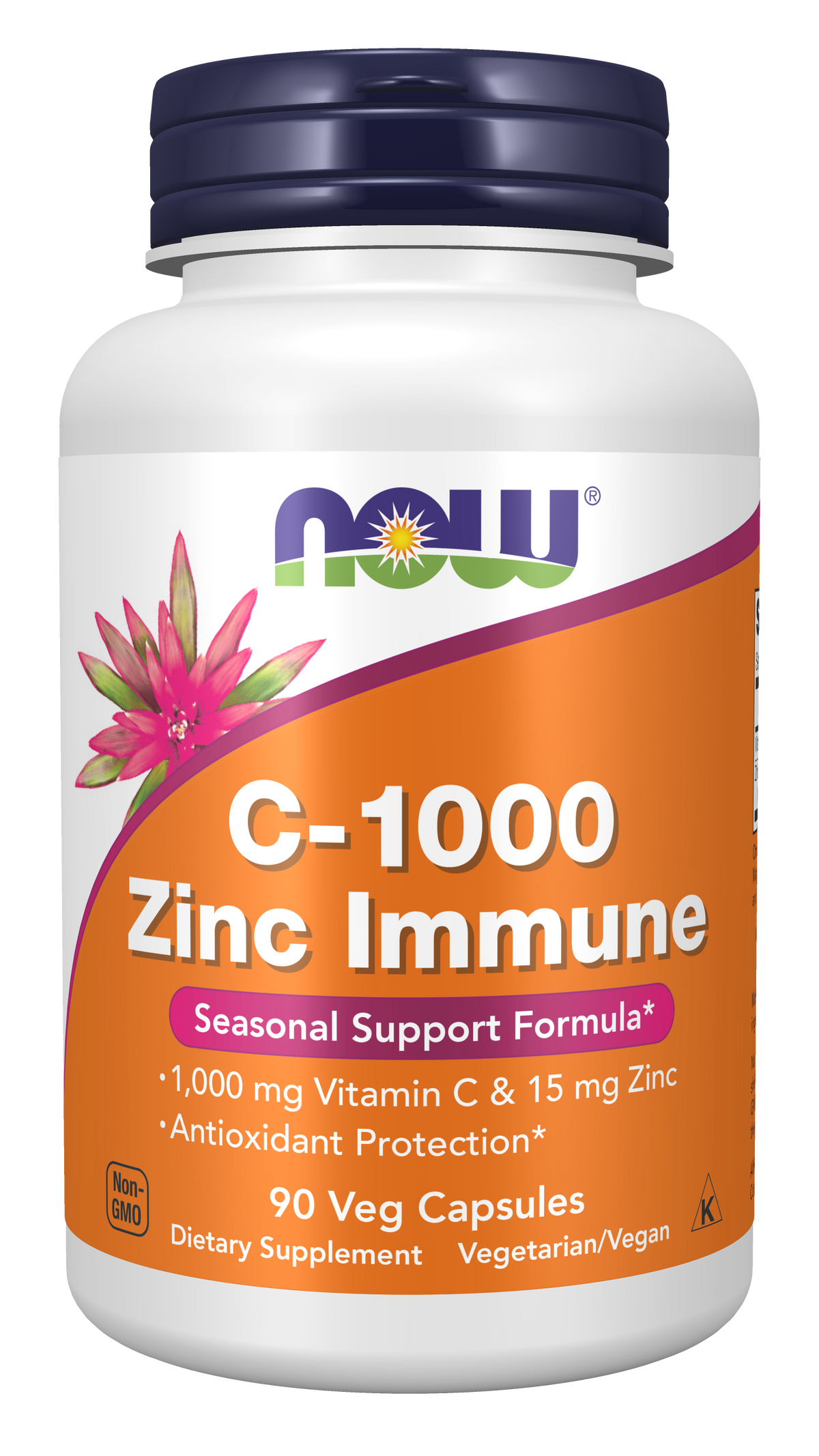 NOW Supplements, C-1000 & Zinc Immune, Seasonal Formula*, 90 Veg Caps