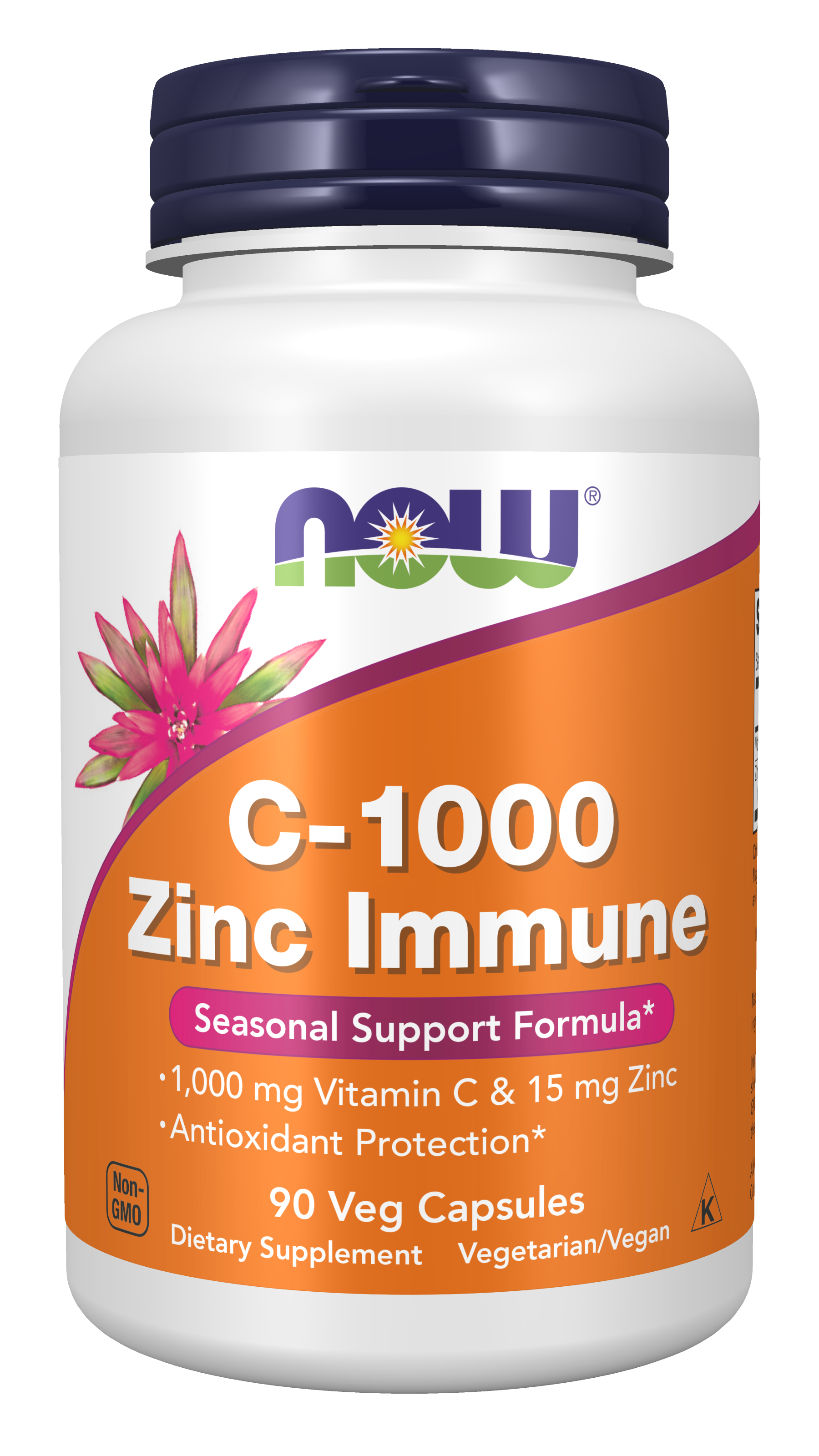 NOW Supplements, C-1000 & Zinc Immune, Seasonal Formula*, 90 Veg Caps