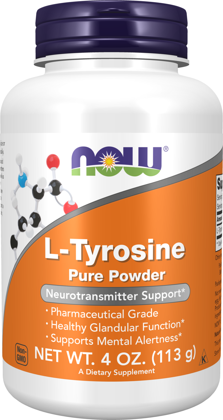 NOW Supplements, L-Tyrosine Powder, Free-Form, Amino Acid, 4 oz