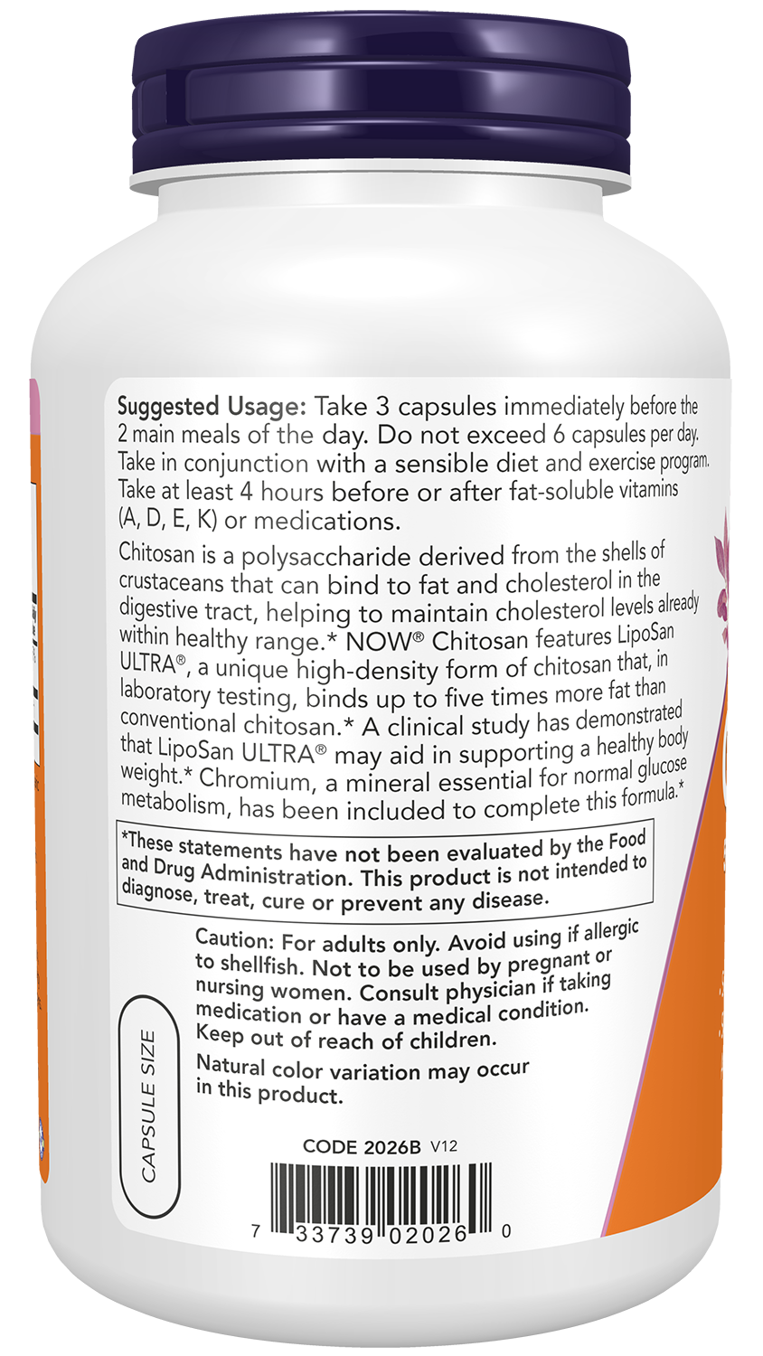 NOW Supplements, Chitosan 500 mg plus Chromium, 240 Veg Caps