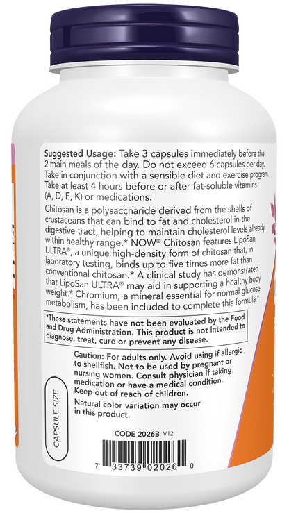 NOW Supplements, Chitosan 500 mg plus Chromium, 240 Veg Caps