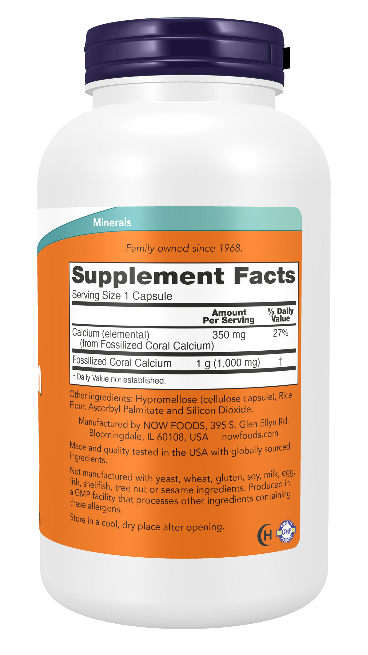NOW Supplements, Coral Calcium 1,000 mg, Bone Health*, 250 Veg Caps