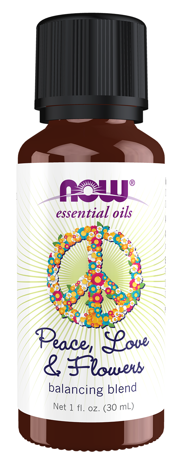 NOW Essential Oils, Peace, Love and Flowers, Sweet Floral Blend, 1 fl. oz