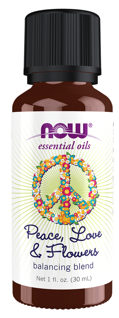 NOW Essential Oils, Peace, Love and Flowers, Sweet Floral Blend, 1 fl. oz