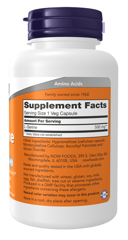 Now Foods, L-Serine, 500 Mg , 120 Veg Capsules