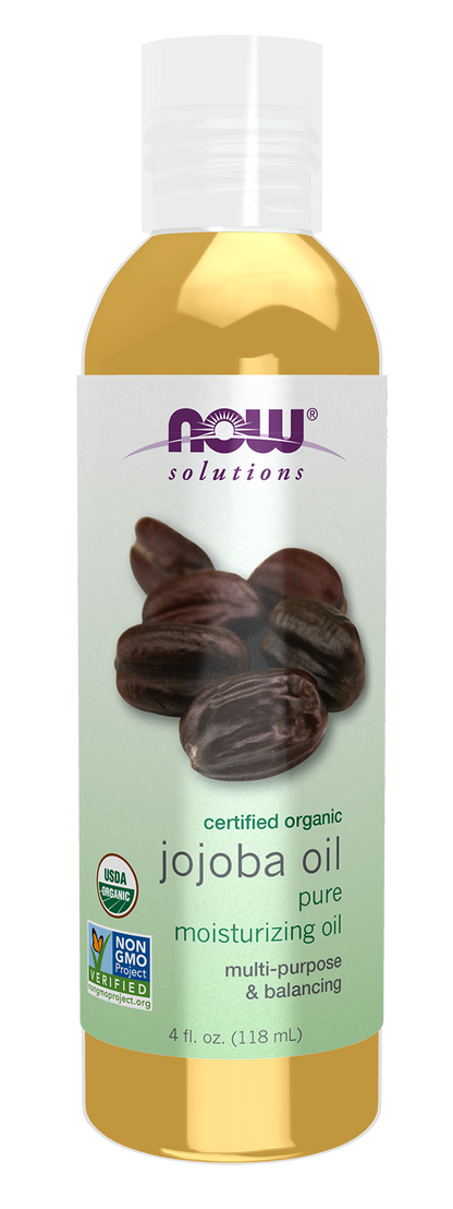 NOW Solutions, Organic Jojoba Oil, Moisturizing Multi-Purpose, 4 fl. oz