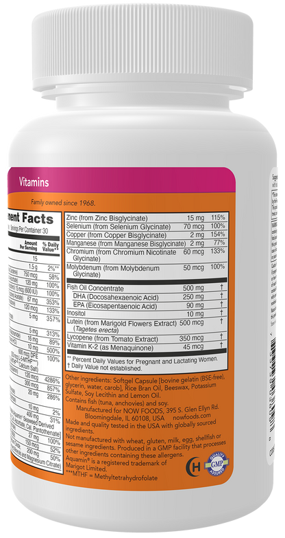 NOW Supplements, Prenatal Gels + DHA with 250 mg DHA, 90 Softgels