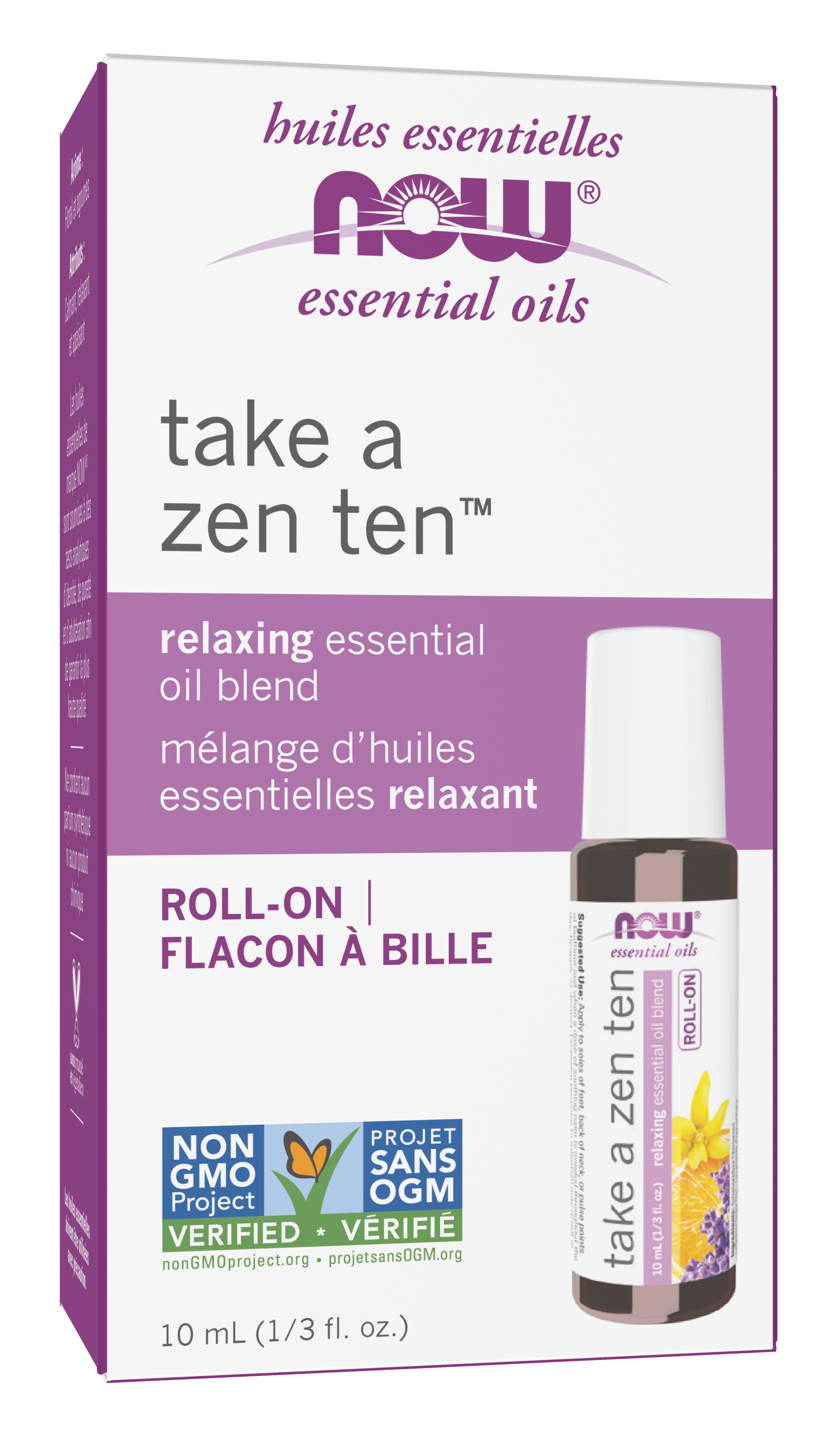 NOW Essential Oils, Take A Zen Ten™  Relaxing Roll On, 10 mL