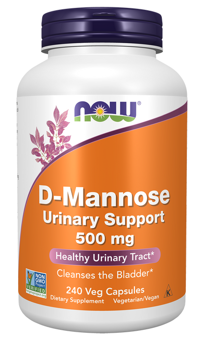 NOW Supplements, D-Mannose 500 mg, Healthy Urinary Tract*, 240 Veg Caps
