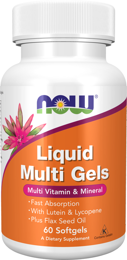 NOW Supplements, Liquid Multi Gels with Lutein and Lycopene, 60 Softgels