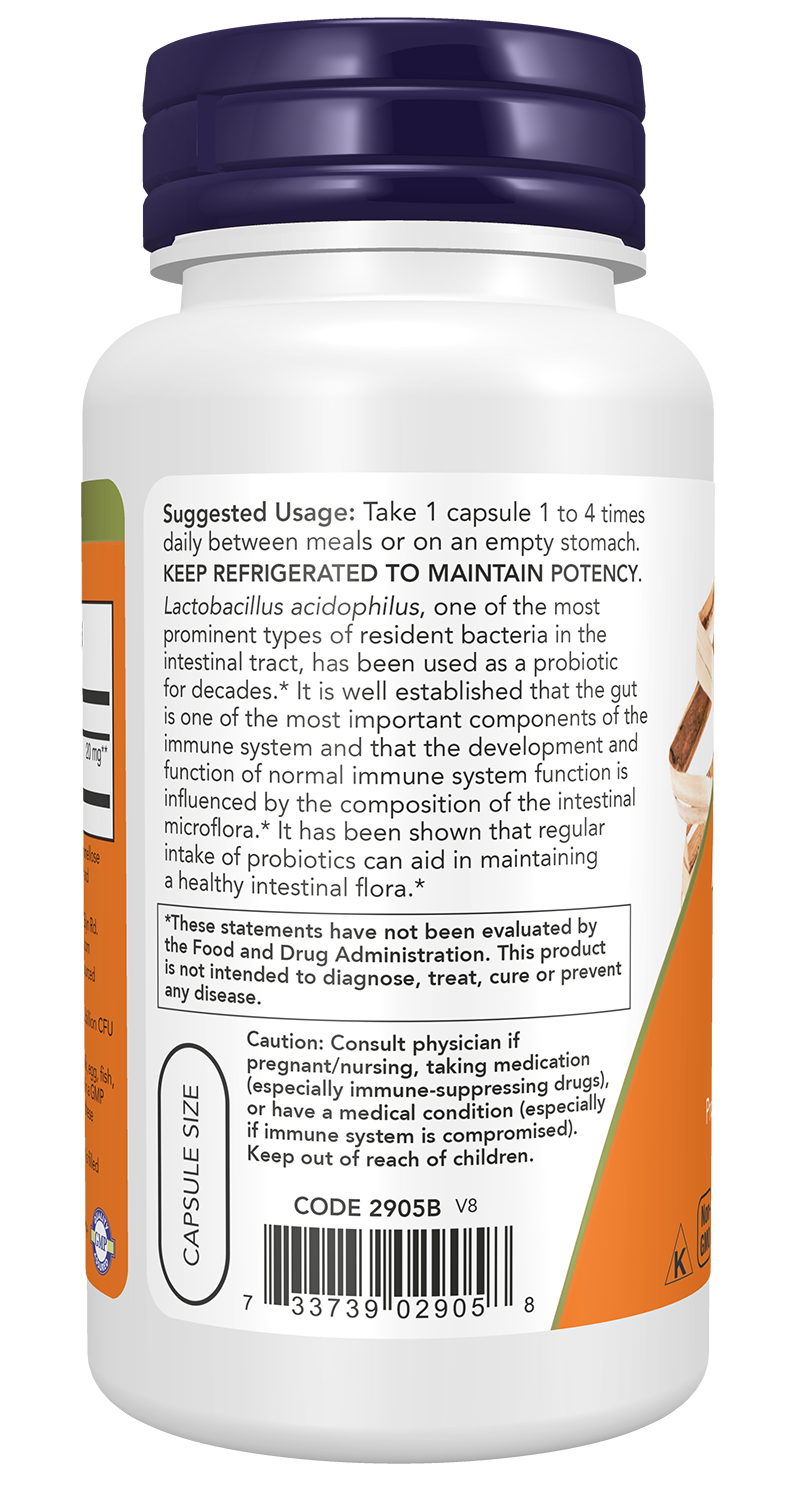 NOW Supplements, Acidophilus, 2 Billion, Probiotic, 100 Veg Caps