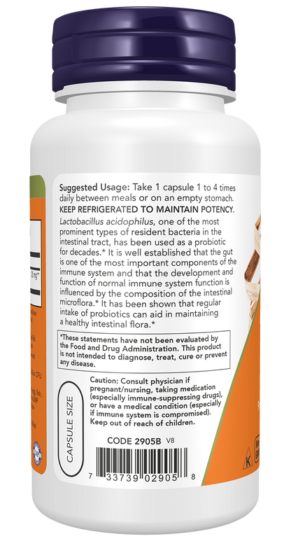 NOW Supplements, Acidophilus, 2 Billion, Probiotic, 100 Veg Caps