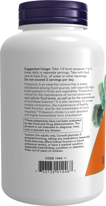 NOW Supplements, Potassium Citrate Powder, Essential Mineral, 12 oz