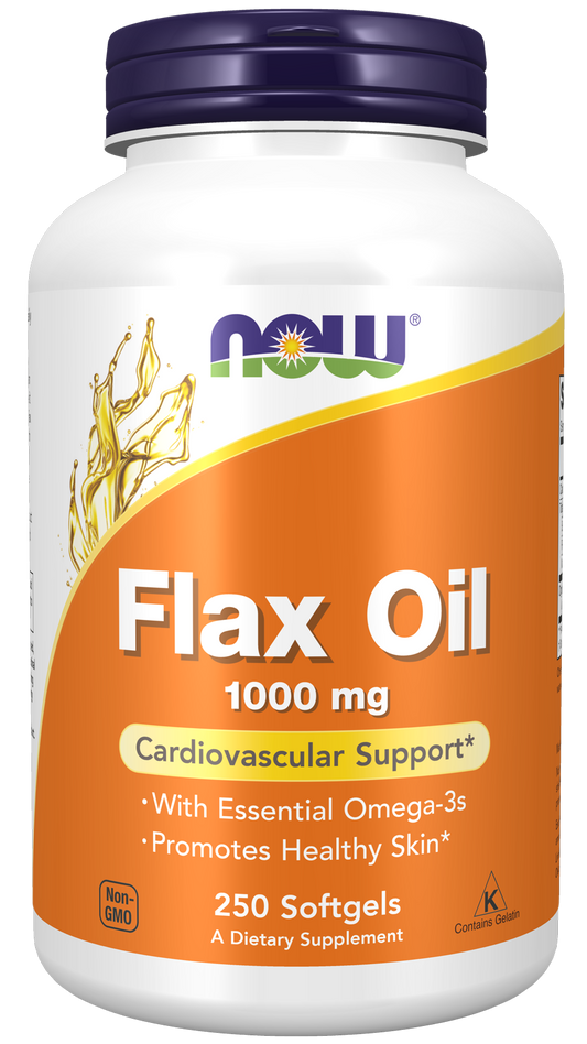 NOW Supplements, Flax Oil 1,000 mg, Cardiovascular Support*, 250 Softgels