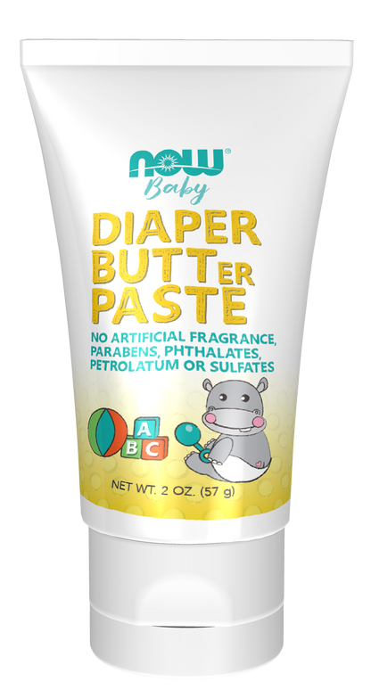 NOW Baby, Diaper Butter Paste, Fragrance Free, Parabens, Phthalates, or Petrolatum, 2-Ounce