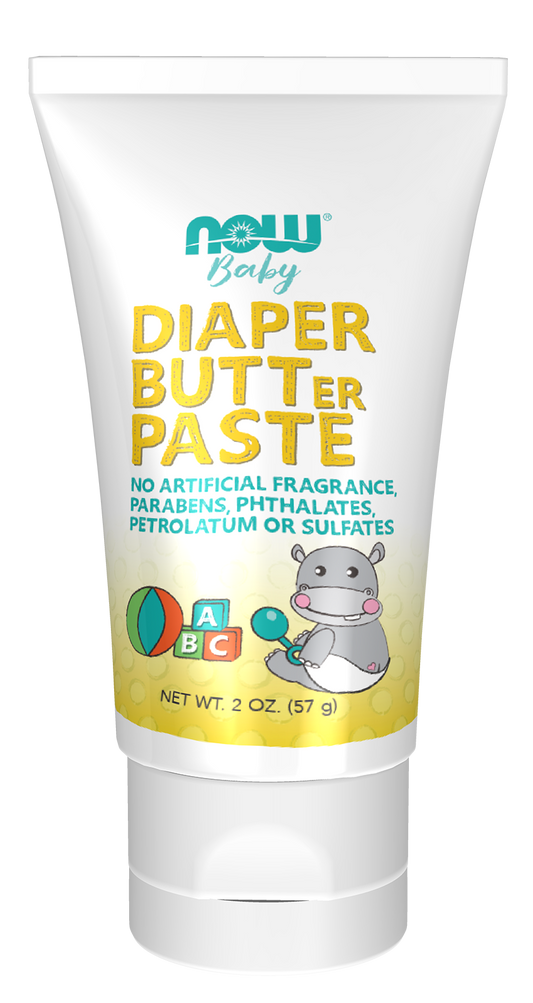 NOW Baby, Diaper Butter Paste, Fragrance Free, Parabens, Phthalates, or Petrolatum, 2-Ounce
