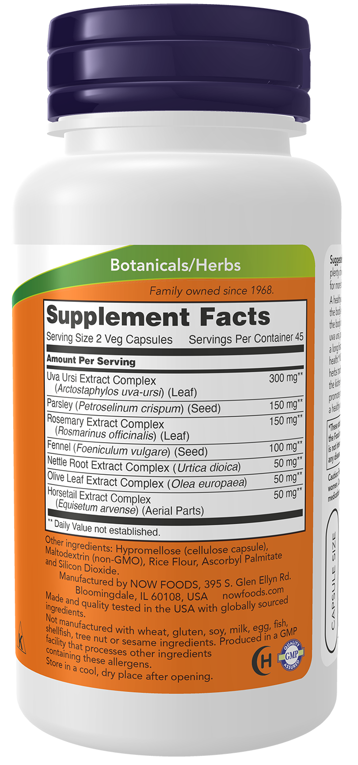 NOW Supplements, Kidney Cleanse with Uva Ursi, Parsley Seed, 90 Veg Caps