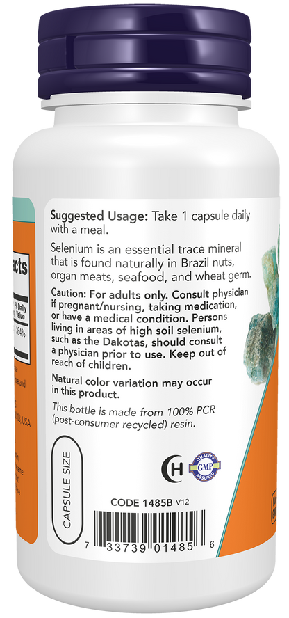 NOW Supplements, Selenium 200 mcg, Essential Mineral, 90 Veg Caps