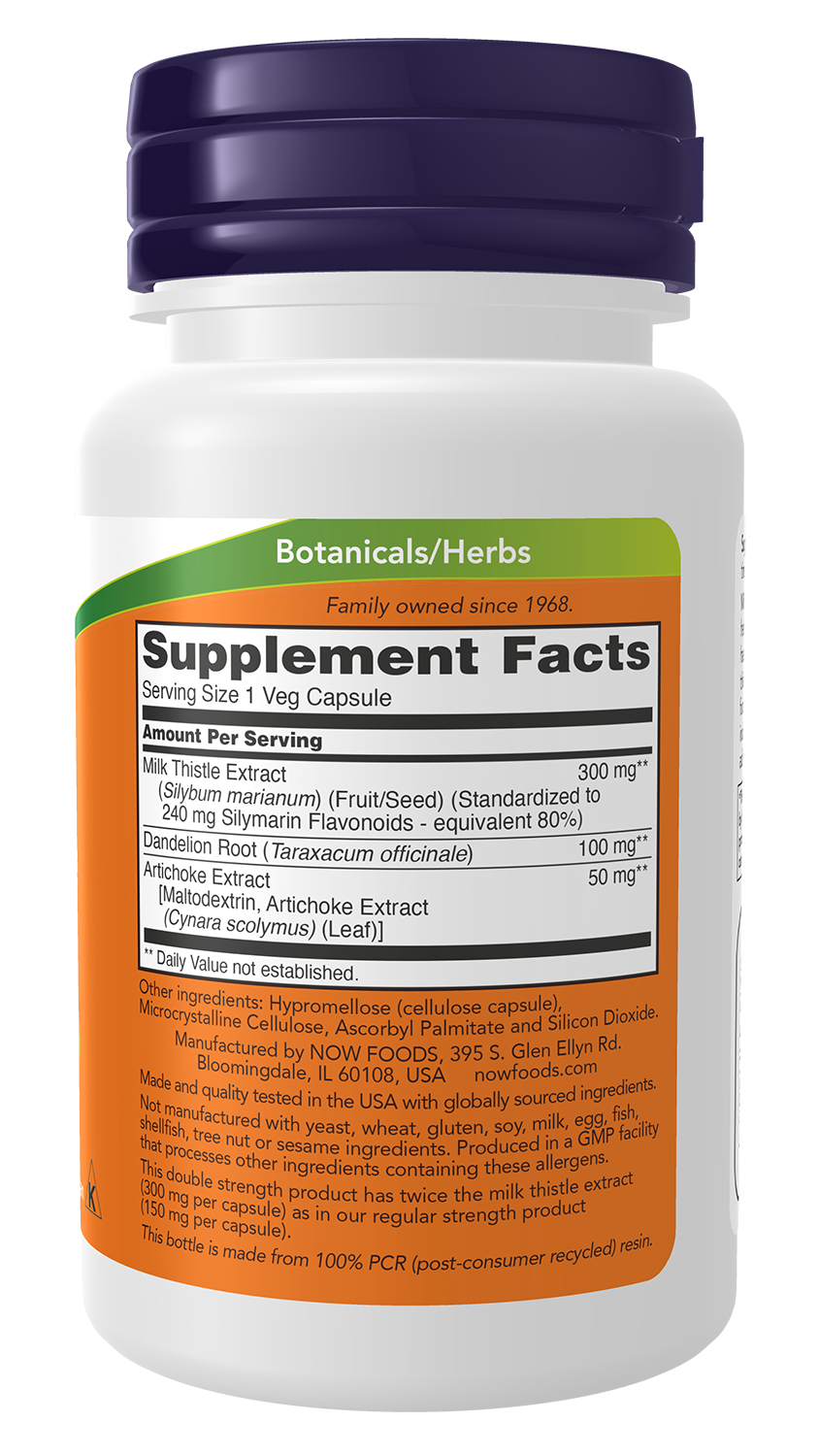 NOW Supplements, Milk Thistle Extract 300 mg Silymarin 240 mg, 50 Veg Caps