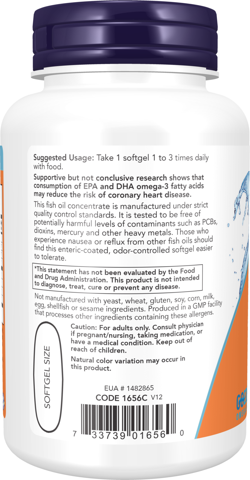 NOW Supplements, Omega-3 180 EPA / 120 DHA, Enteric Coated, 90 Softgels
