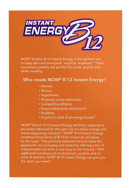 NOW Supplements, Instant Energy B-12 (2,000 mcg per packet), 75 Packets