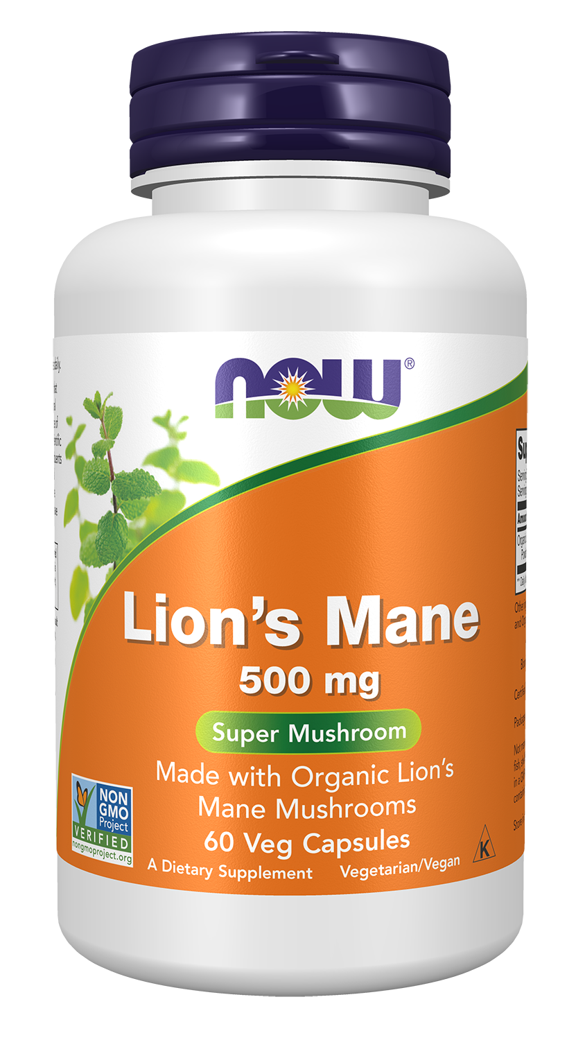 NOW Supplements, Lion's Mane 500 mg, Super Mushroom, 60 Veg Caps