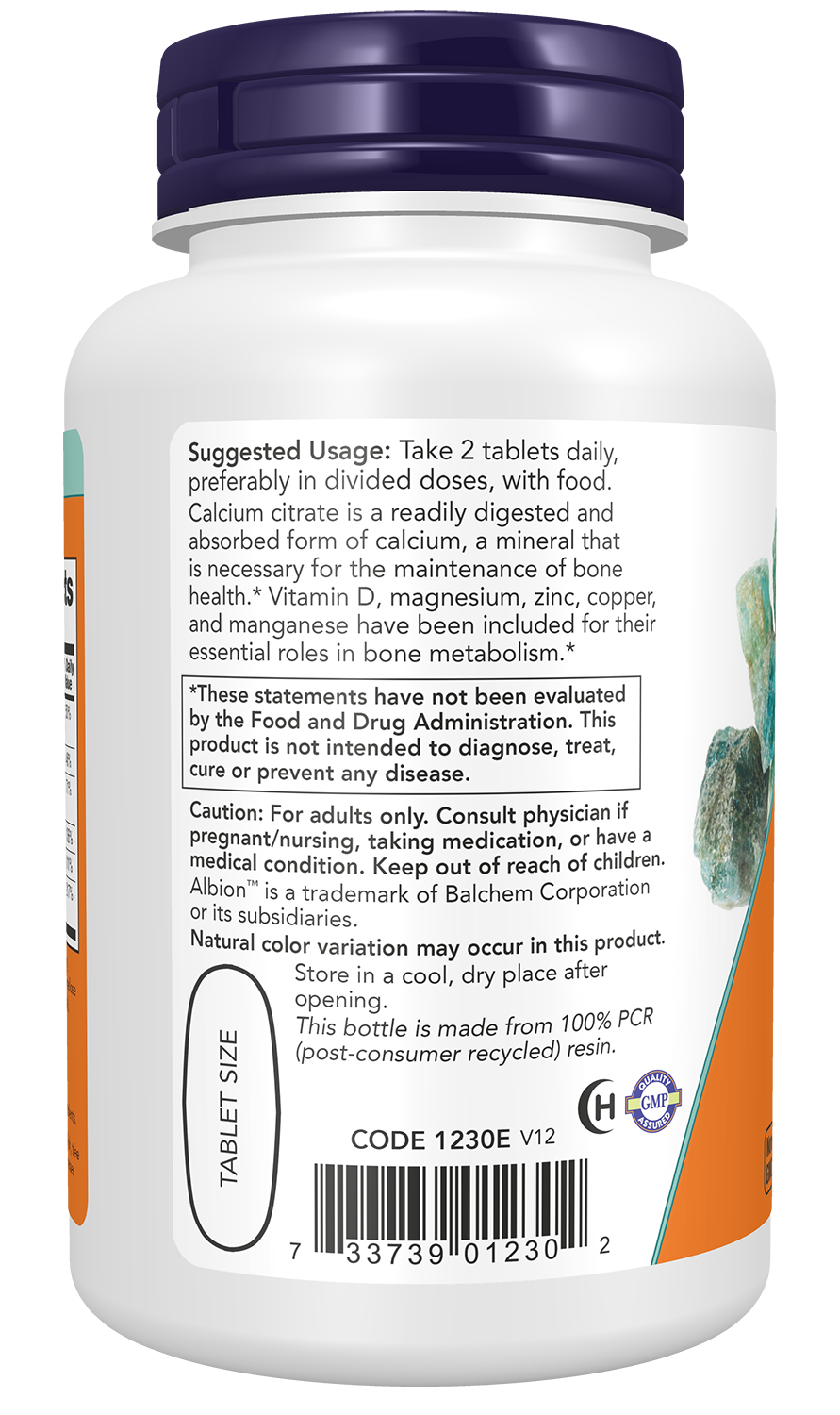 NOW Supplements, Calcium Citrate with Vit D, Magnesium, Zinc, 100 Tabs