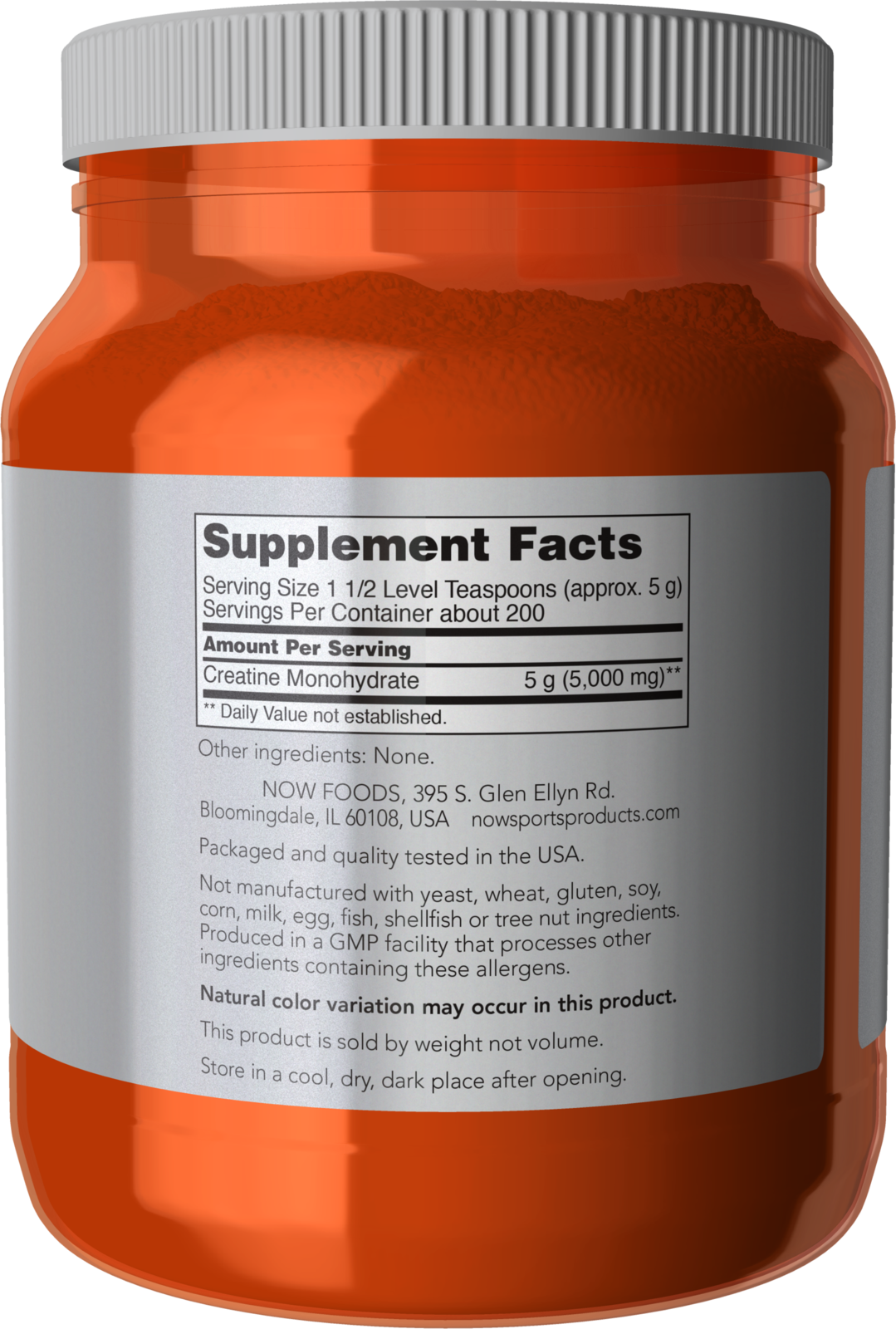 NOW Sports, Creatine Monohydrate Powder, Muscle Fuel*, 2.2 lbs