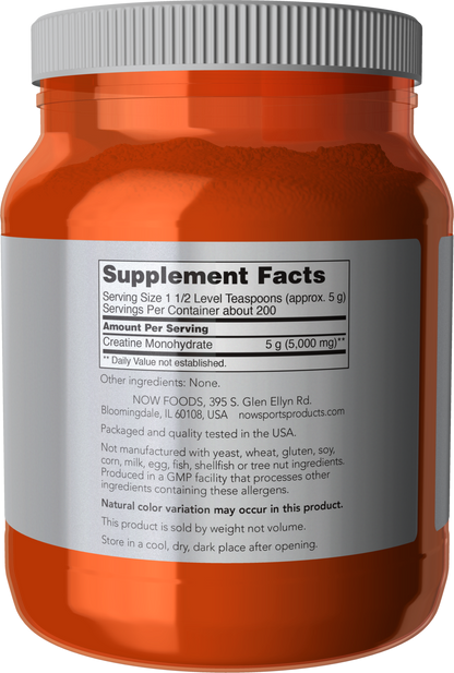 NOW Sports, Creatine Monohydrate Powder, Muscle Fuel*, 2.2 lbs