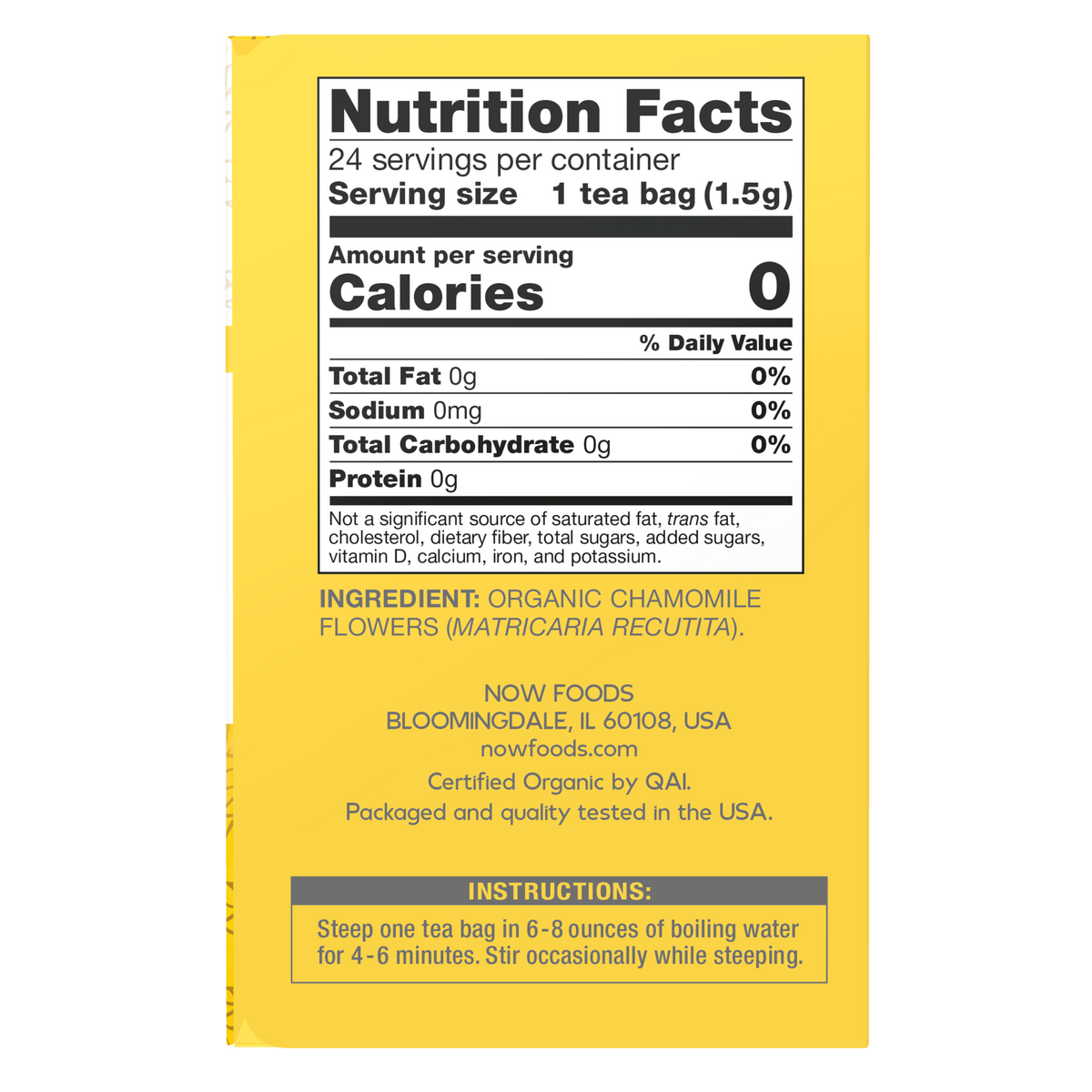 NOW Foods, Give a Tea®  Organic Chamomile Tea, Comforting, 24 bags