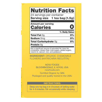 NOW Foods, Give a Tea®  Organic Chamomile Tea, Comforting, 24 bags