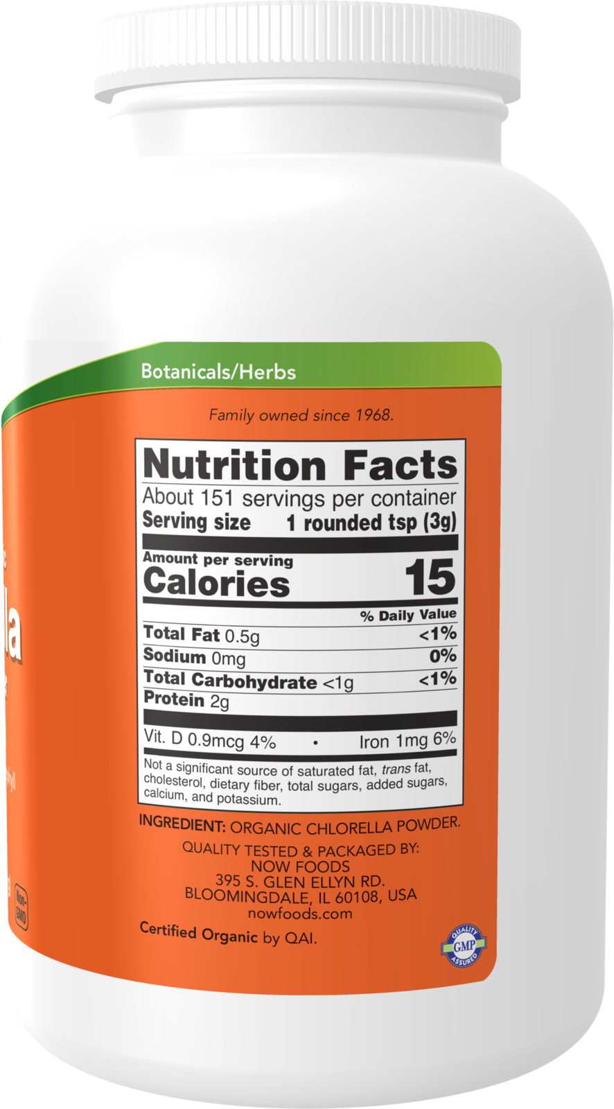 NOW Supplements, Organic Chlorella Powder, 1 lb